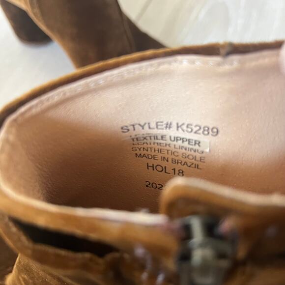 Madewell 'Esme' Women's 7.5 Velvet Bow Ankle Boot Brown Bootie Holiday - Picture 5 of 8